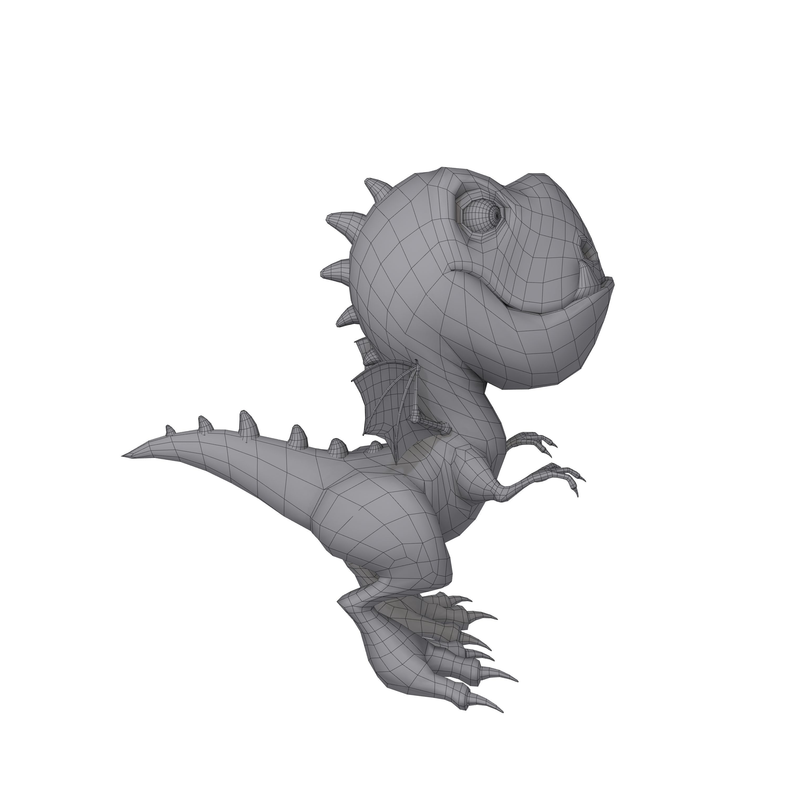Dragon cartoon 3D model_5