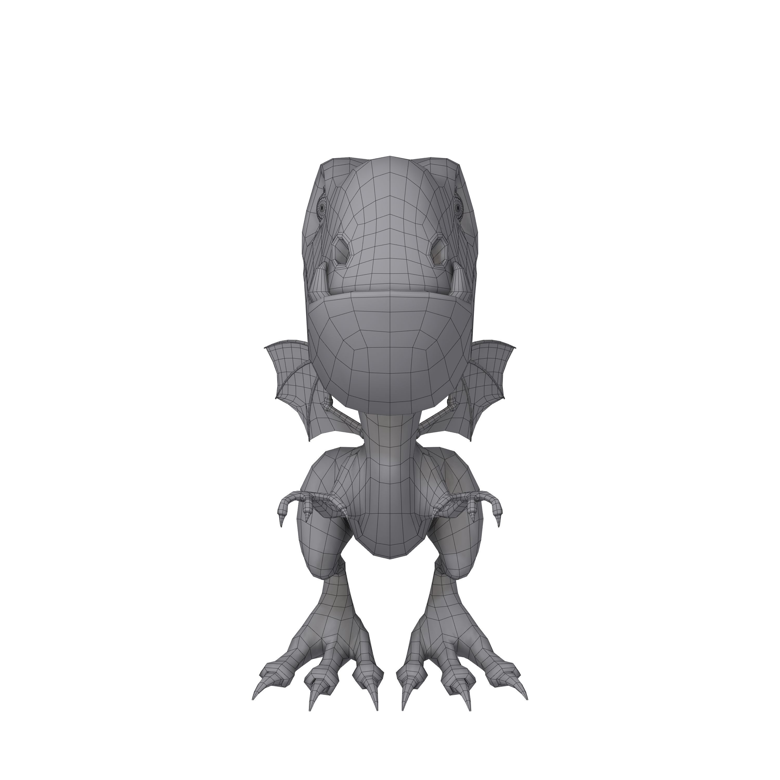 Dragon cartoon 3D model_4