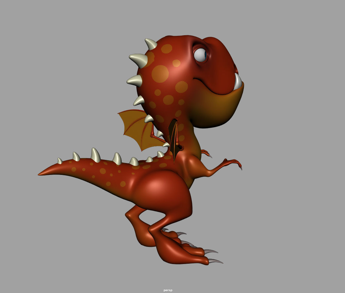 Dragon cartoon 3D model_14
