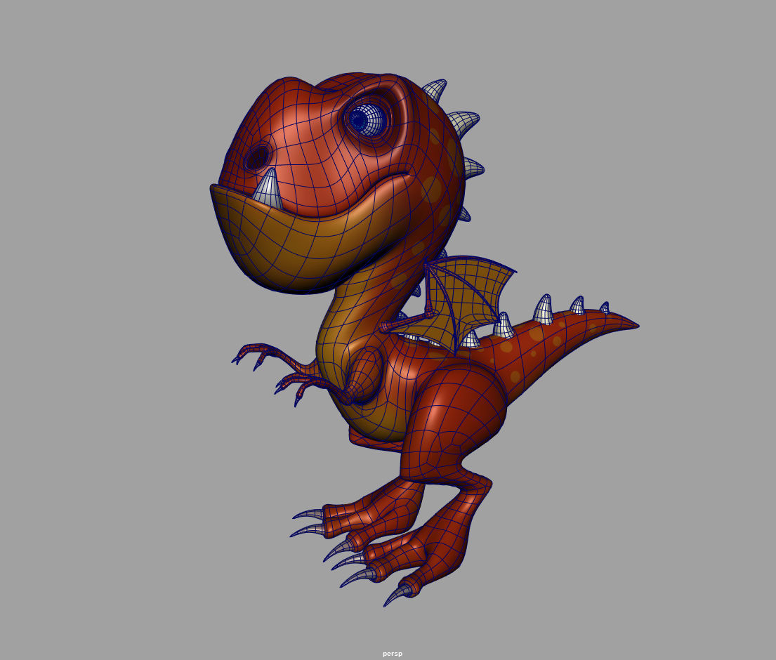 Dragon cartoon 3D model_17