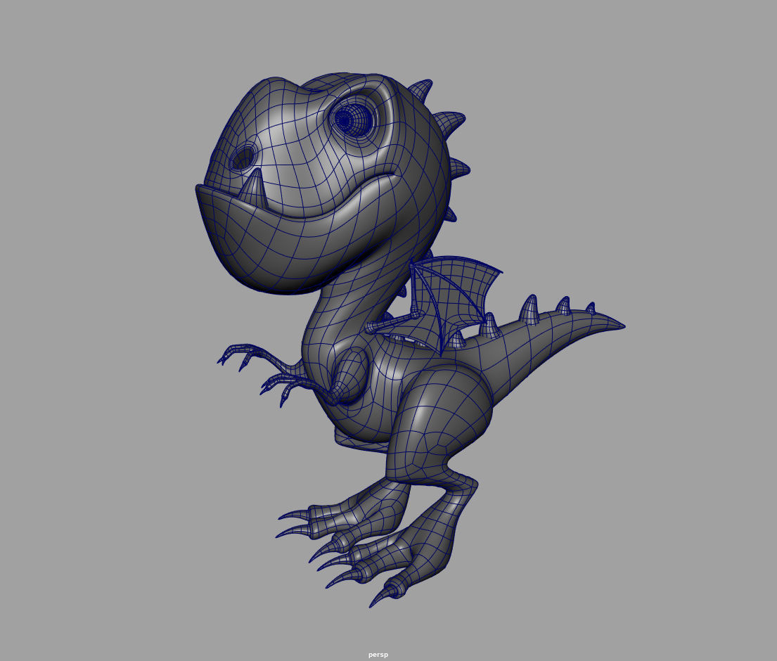Dragon cartoon 3D model_19
