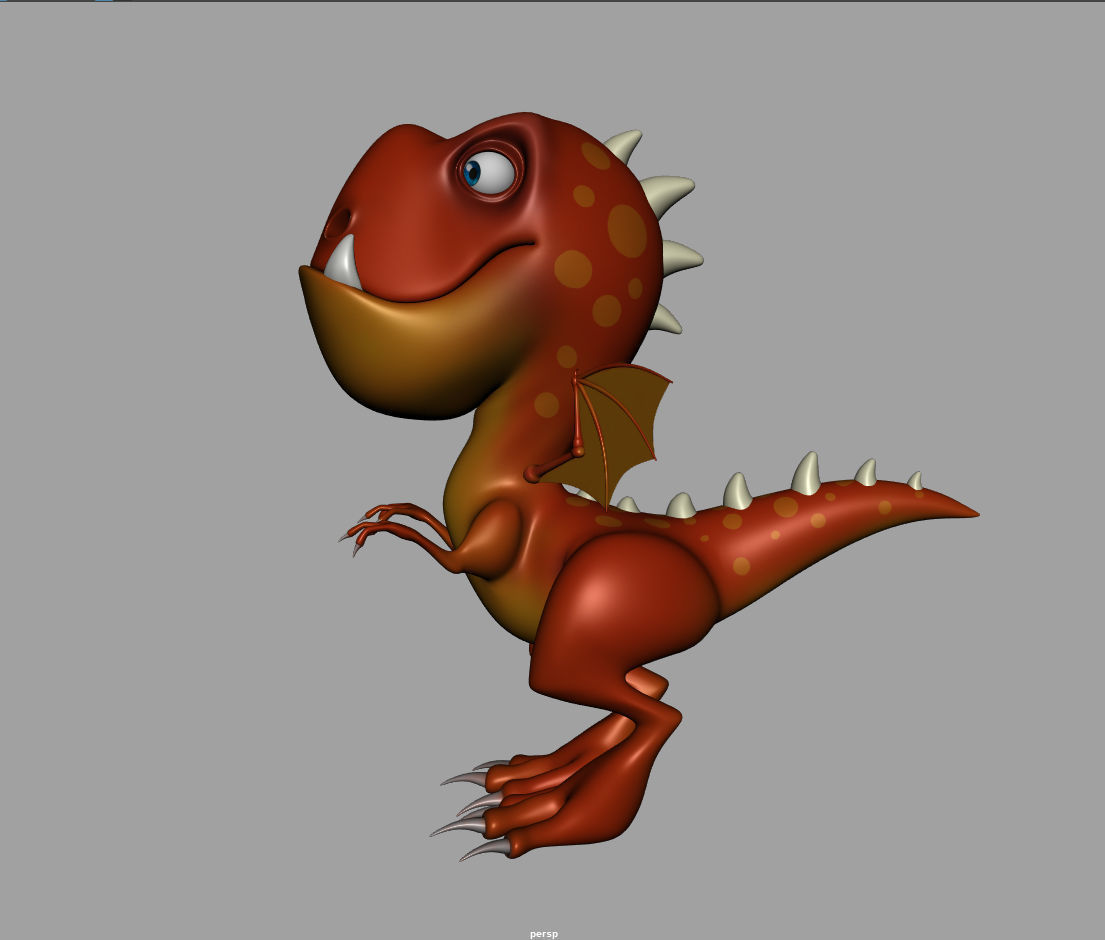 Dragon cartoon 3D model_10