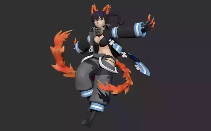 Print ready - Tamaki Kotatsu figure - Enen no Shouboutai fanart 3D print model