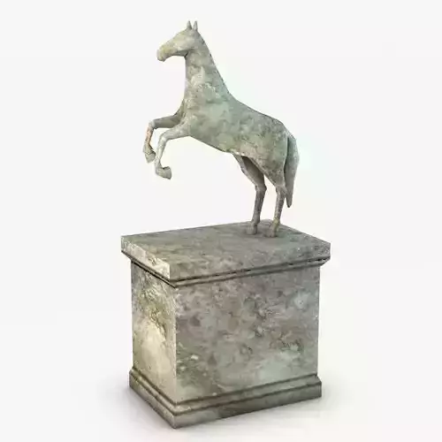 Low poly horse statue 3D model