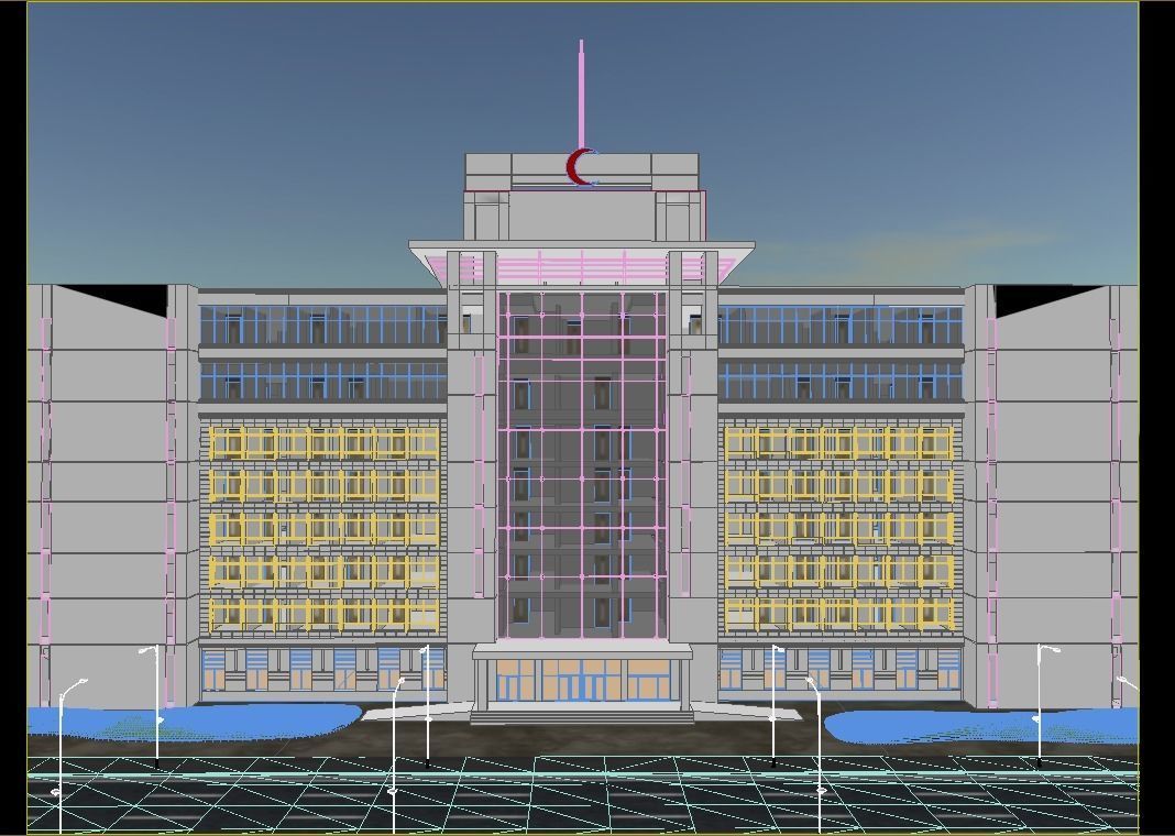Hospital 3D model office building at dushanbe 3D model_4