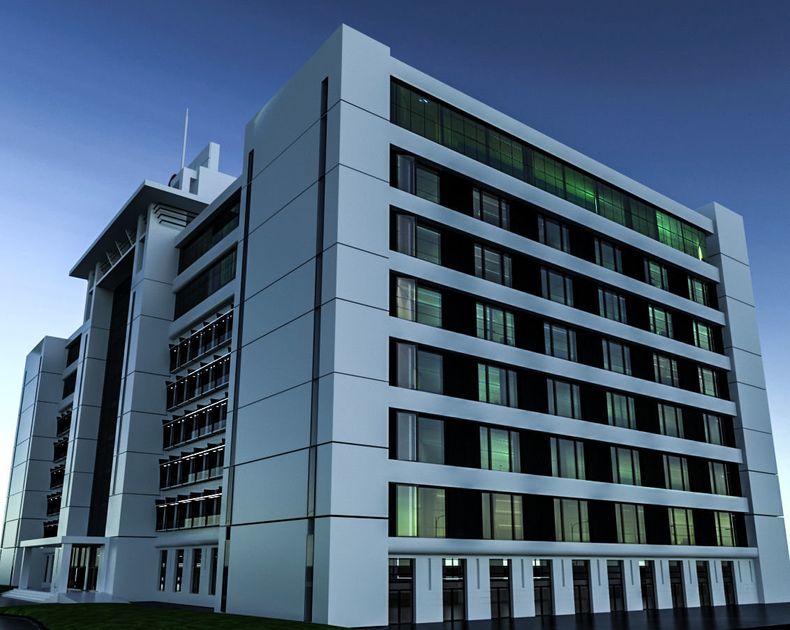 Hospital 3D model office building at dushanbe 3D model_3