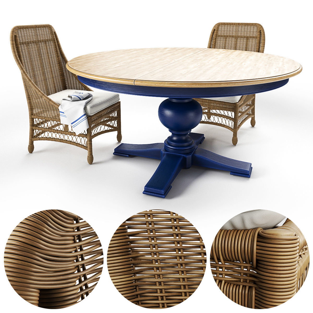 Cooper Round Dining Table 3D model