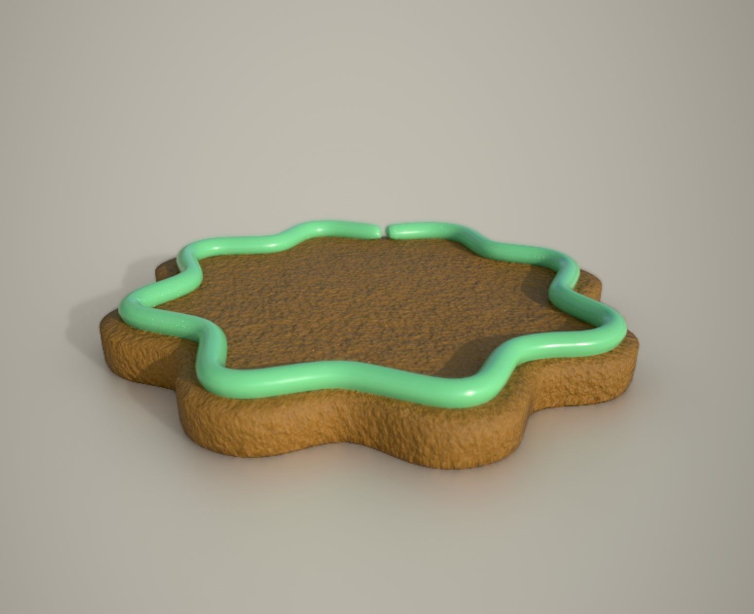 Gingerbread light green decoration low medium high poly Low-poly 3D model_1