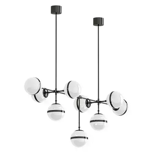 Peggy pendant light with three balls hanging from it