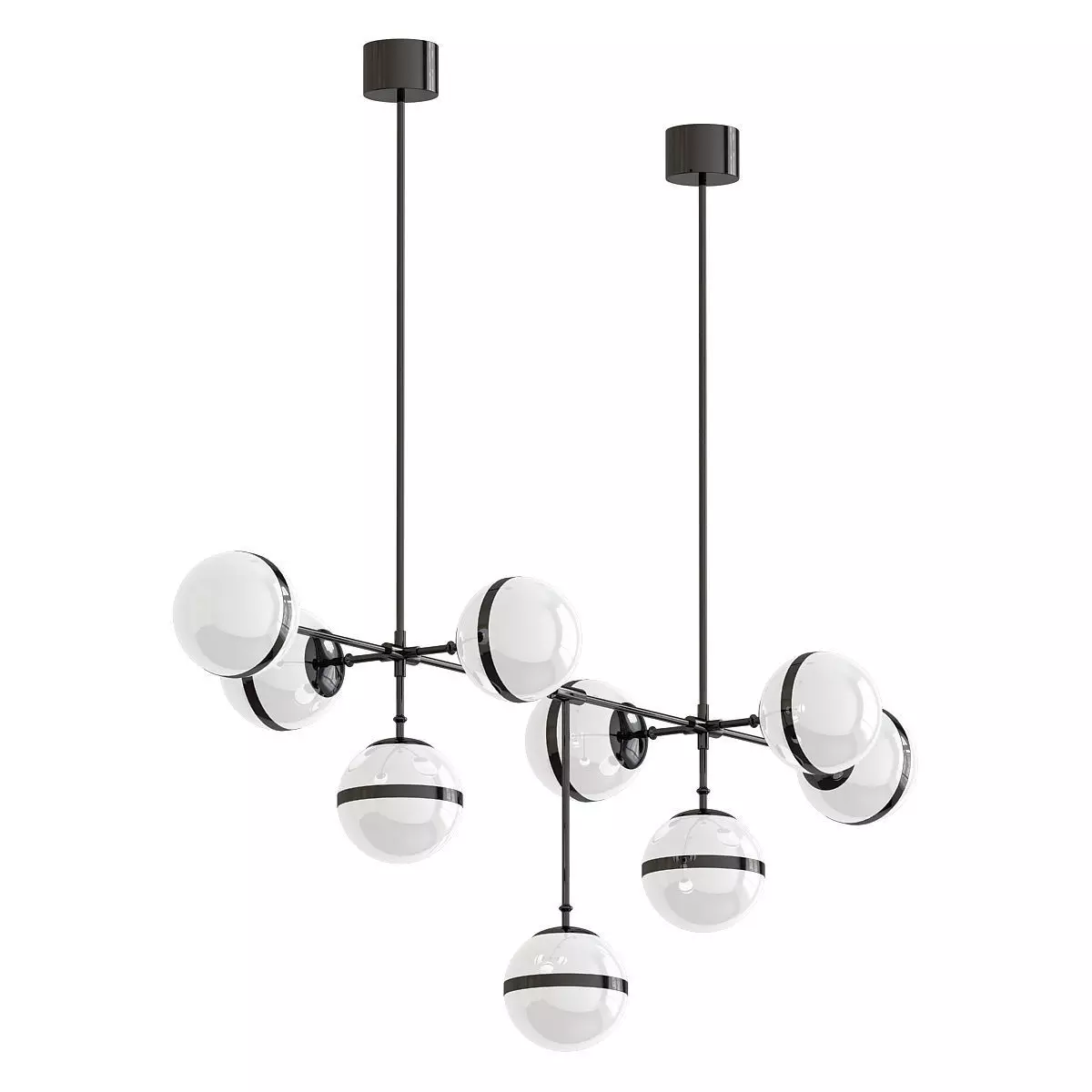 Peggy pendant light with three balls hanging from it 3D model_0