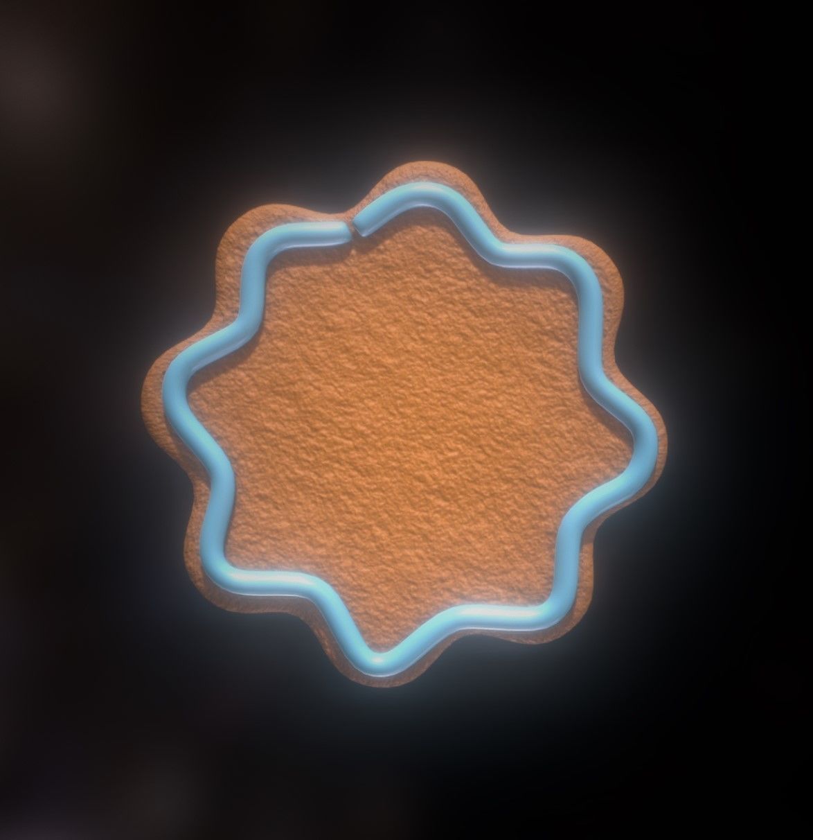 Gingerbread low-medium high poly with light blue decoration Low-poly 3D model_1