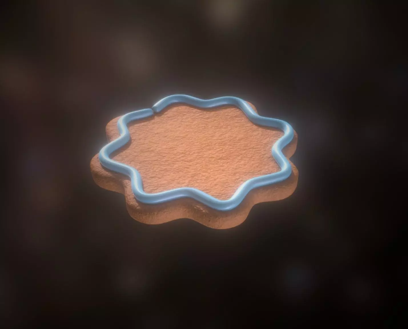 Gingerbread low-medium high poly with light blue decoration Low-poly 3D model_0