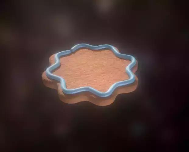Gingerbread low-medium high poly with light blue decoration Low-poly 3D model