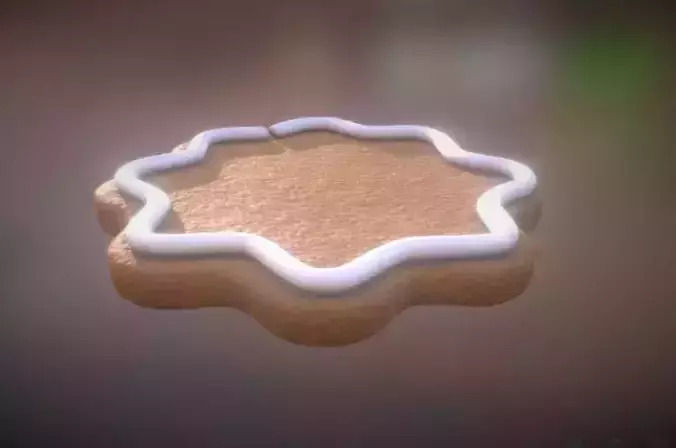 Gingerbread low-medium high poly with white decoration Low-poly 3D model