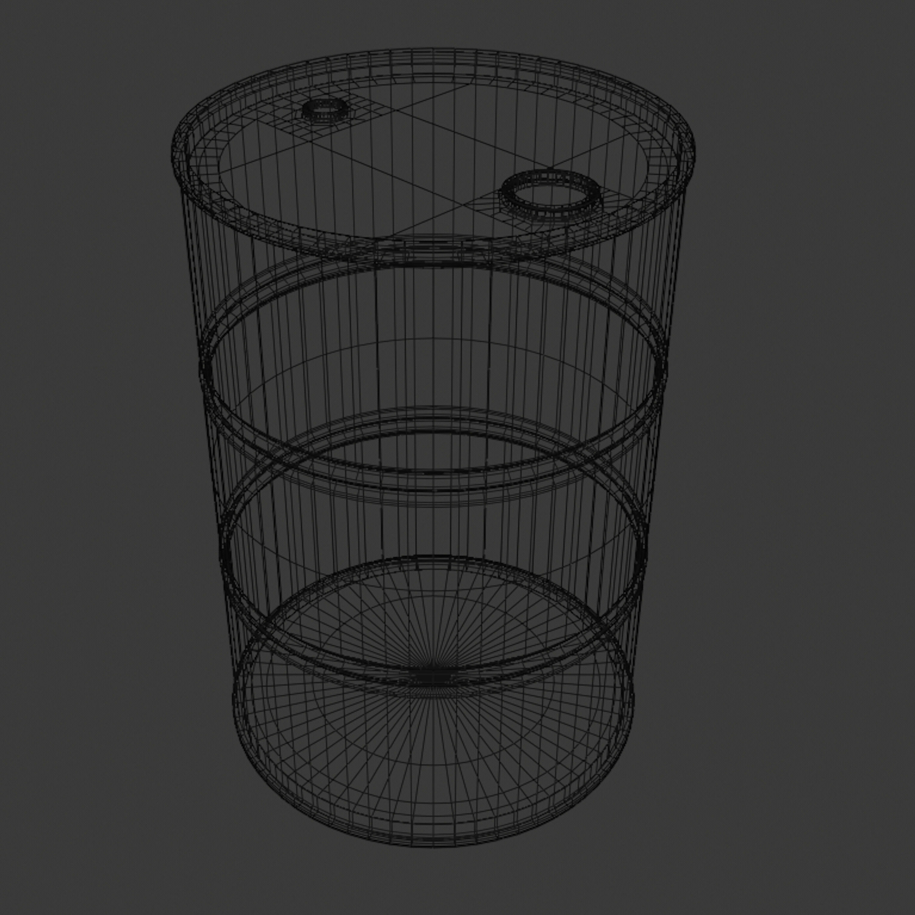 Oil barrel Low-poly 3D model_3