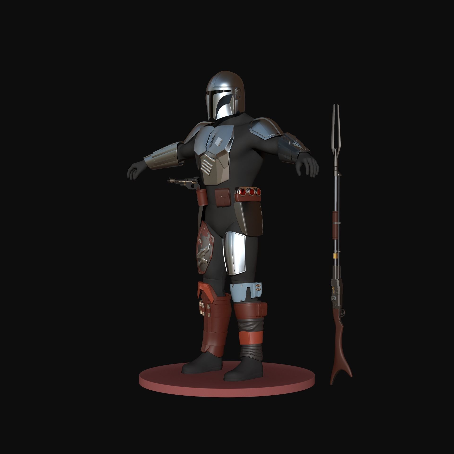 The Mandalorian Beskar Full Armor For Cosplay 3D print model_16