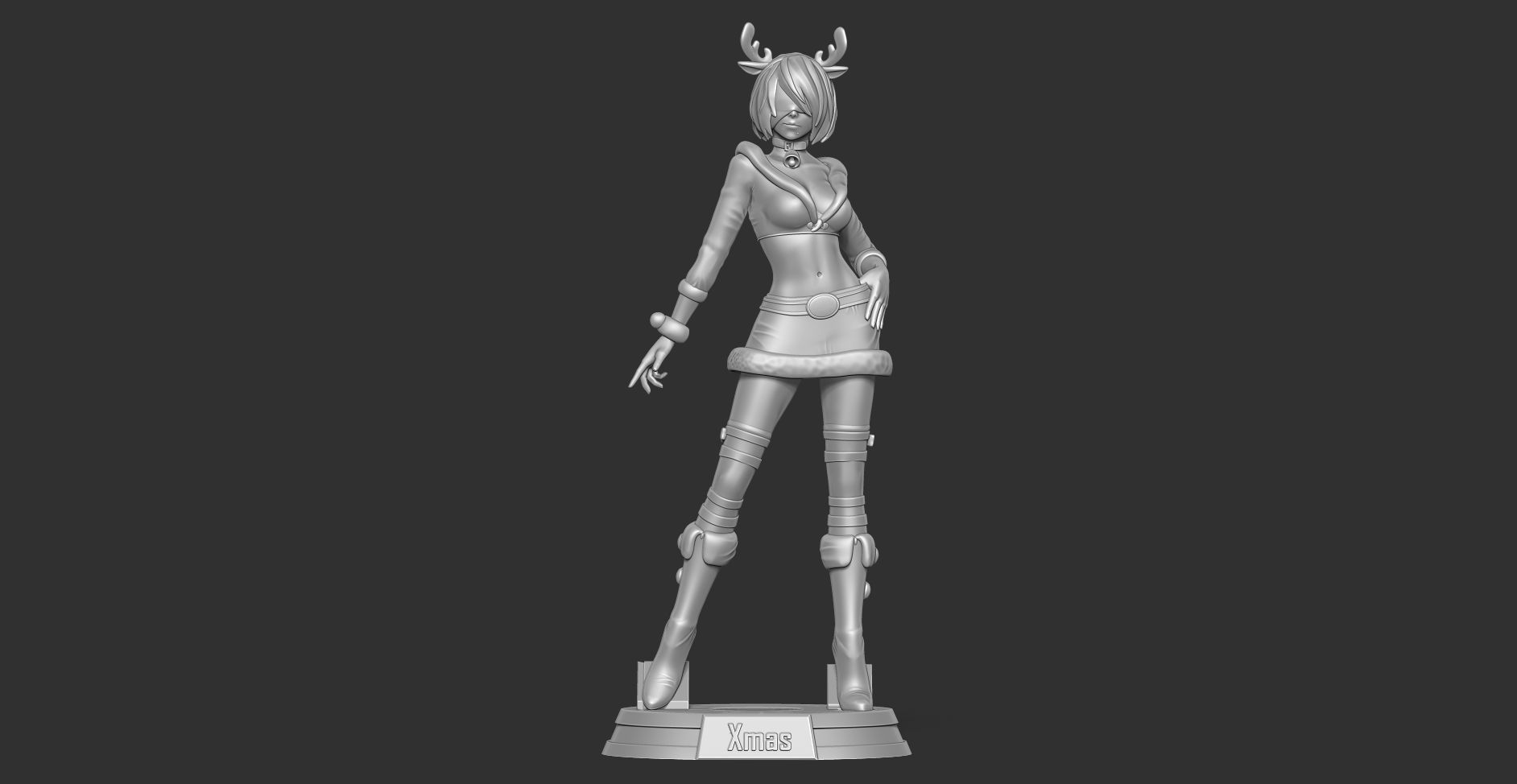 Nier 2B - Merry Xmas 3D print model_12