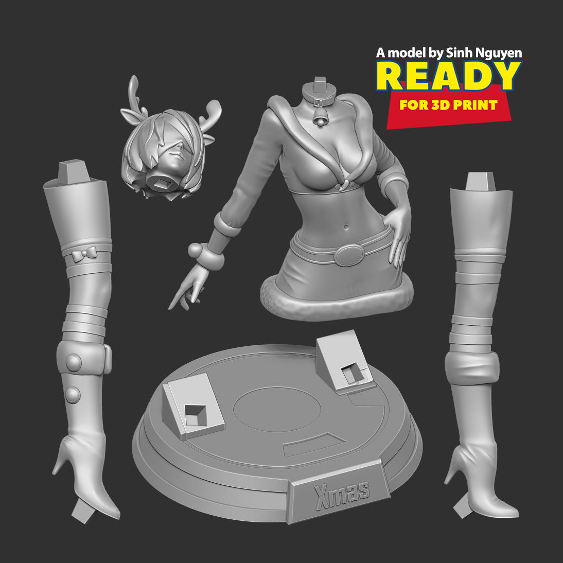 Nier 2B - Merry Xmas 3D print model_2