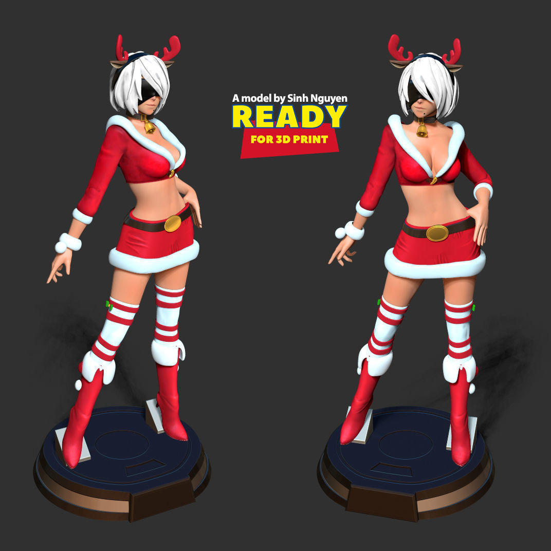 Nier 2B - Merry Xmas 3D print model_4