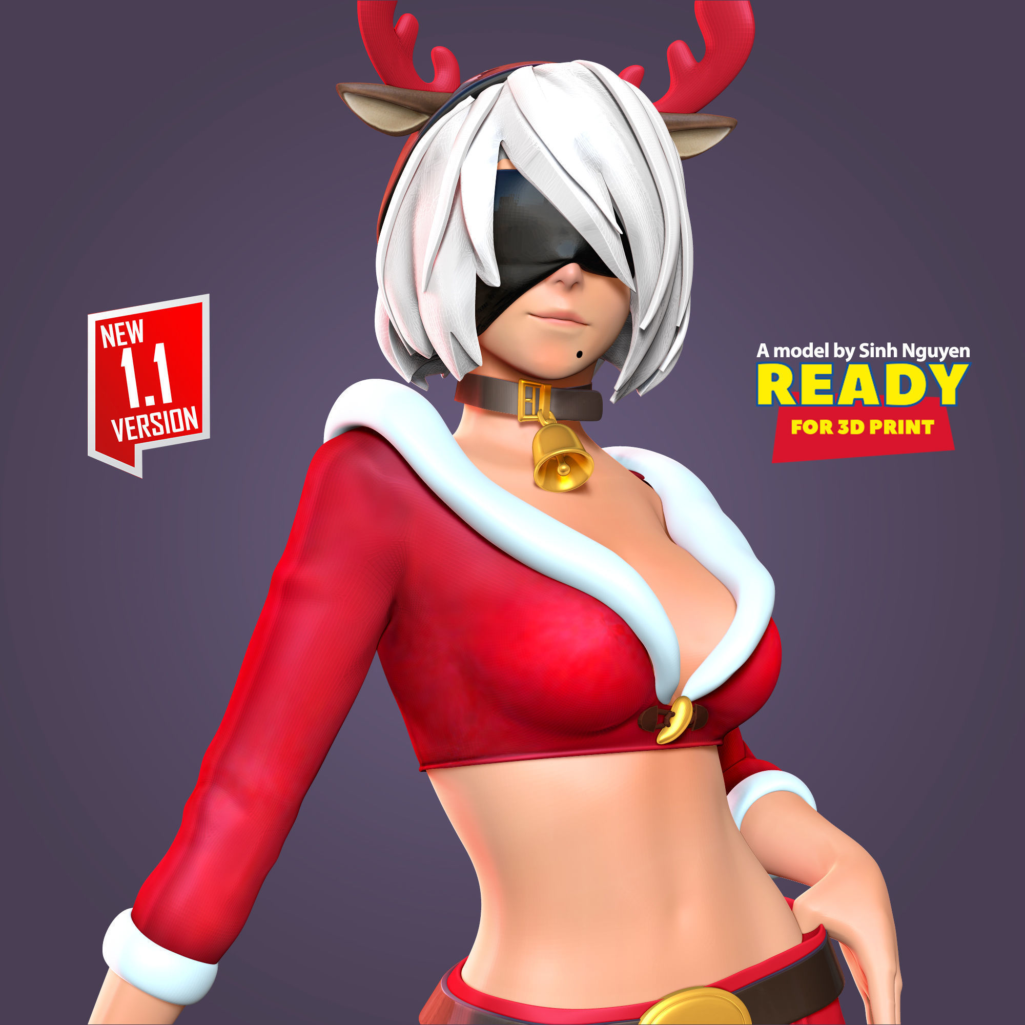 Nier 2B - Merry Xmas 3D print model_9