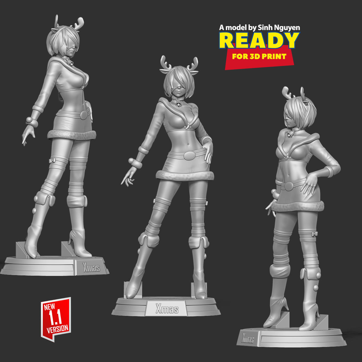 Nier 2B - Merry Xmas 3D print model_6