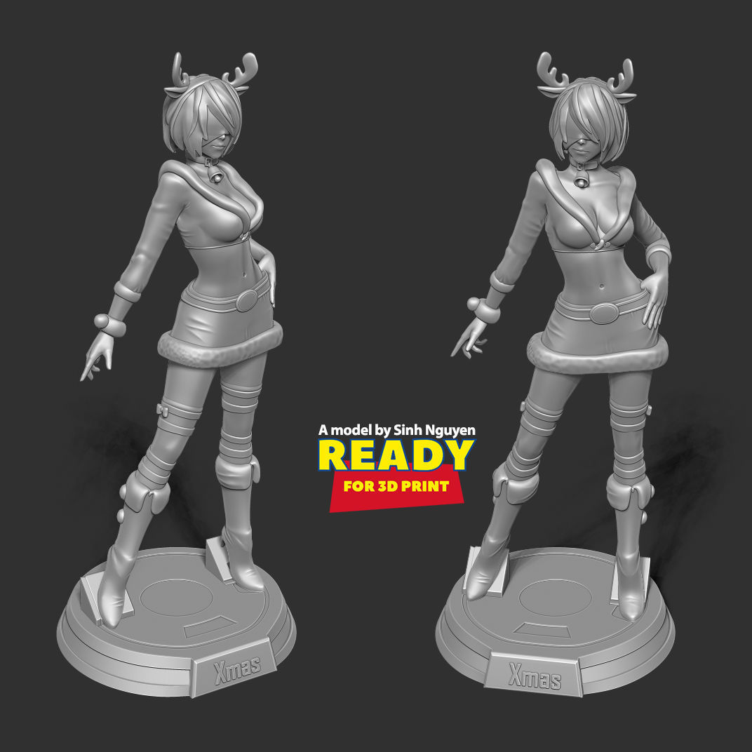 Nier 2B - Merry Xmas 3D print model_3