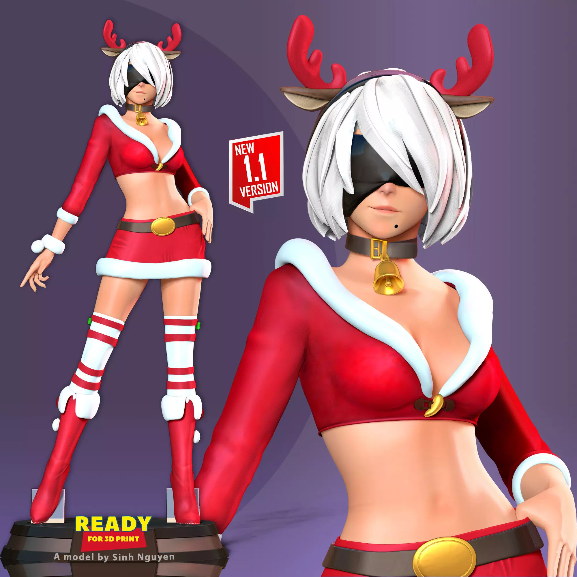 Nier 2B - Merry Xmas 3D print model_0