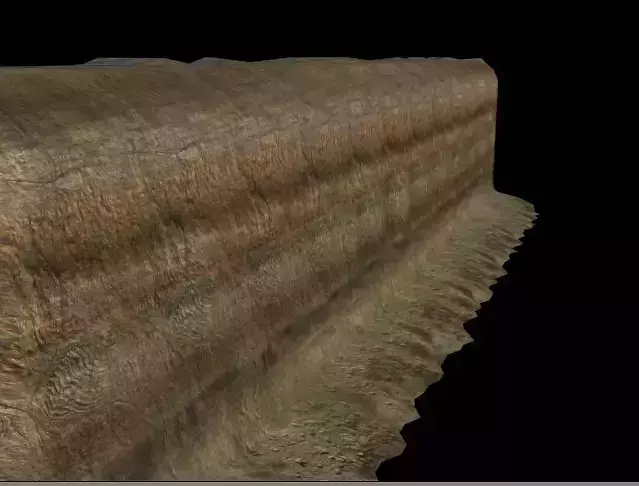 Cliffs with geological structure and LOD