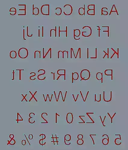 Reverse Latin Alphabet 3D model