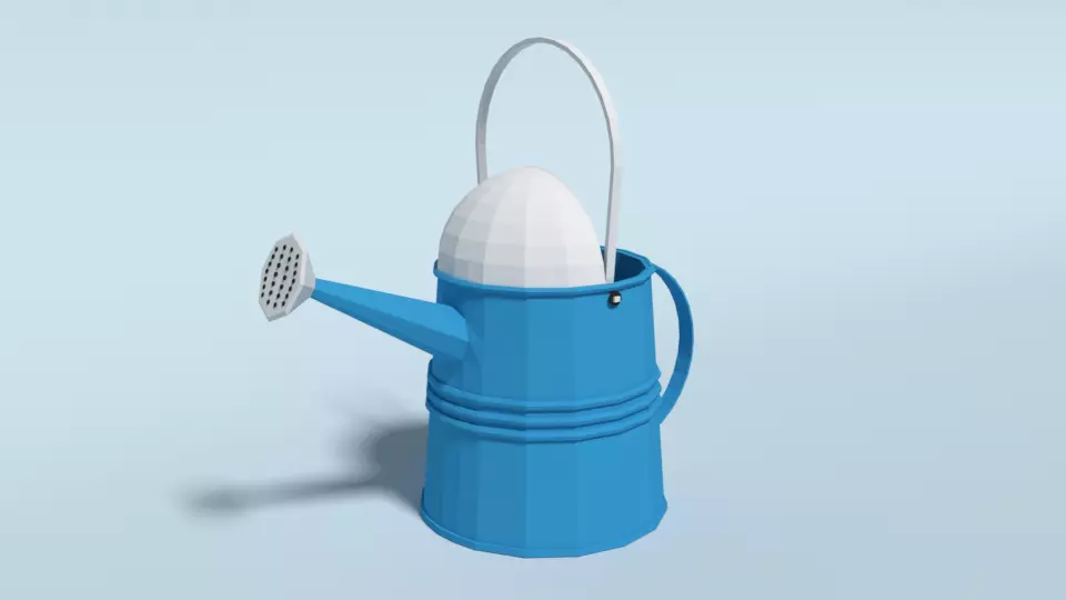 Low Poly Cartoon Watering Can Low-poly 3D model