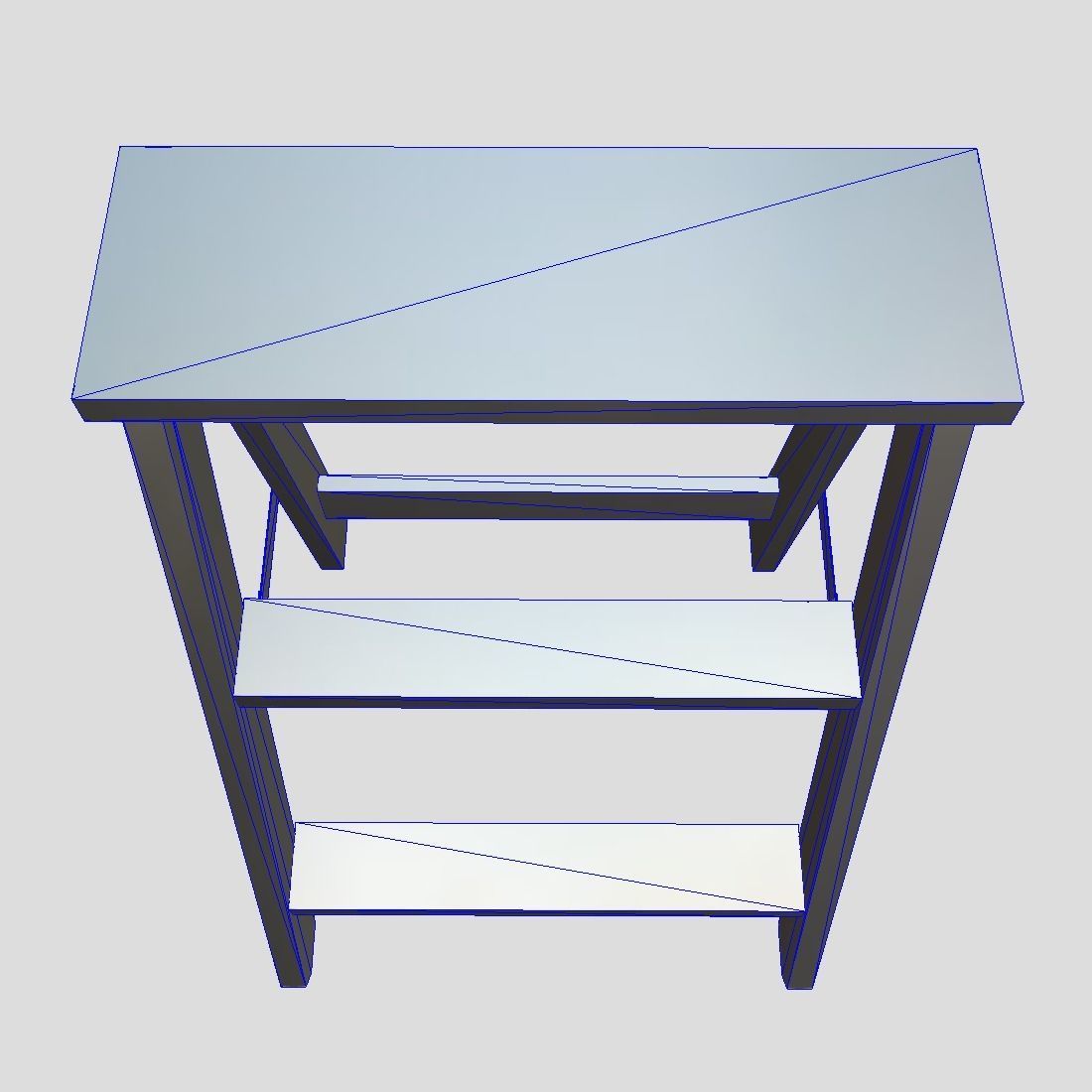 Stepladder step stool Low-poly 3D model_6