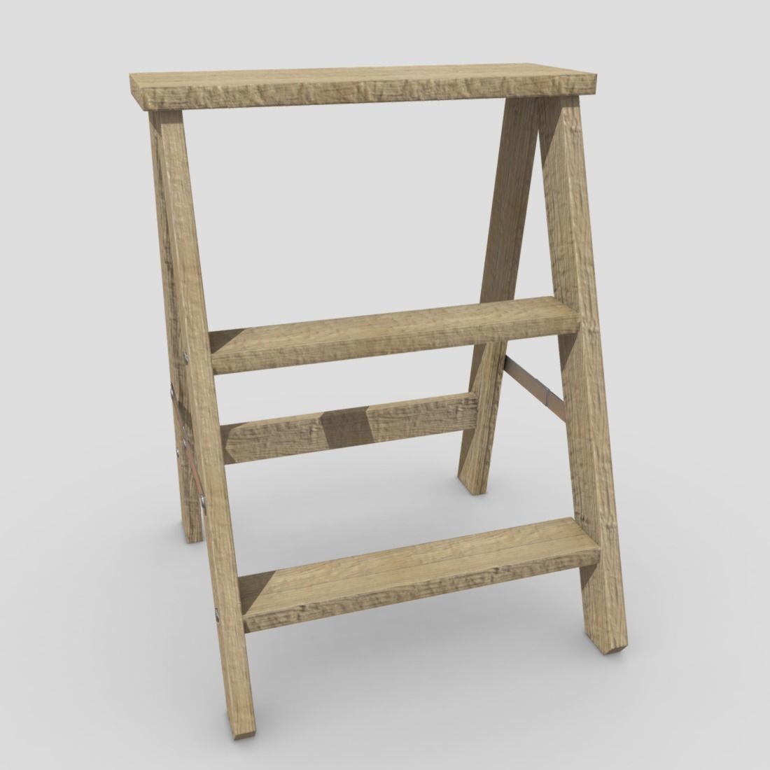 Stepladder step stool Low-poly 3D model_3