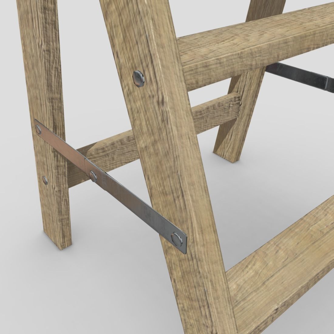 Stepladder step stool Low-poly 3D model_18