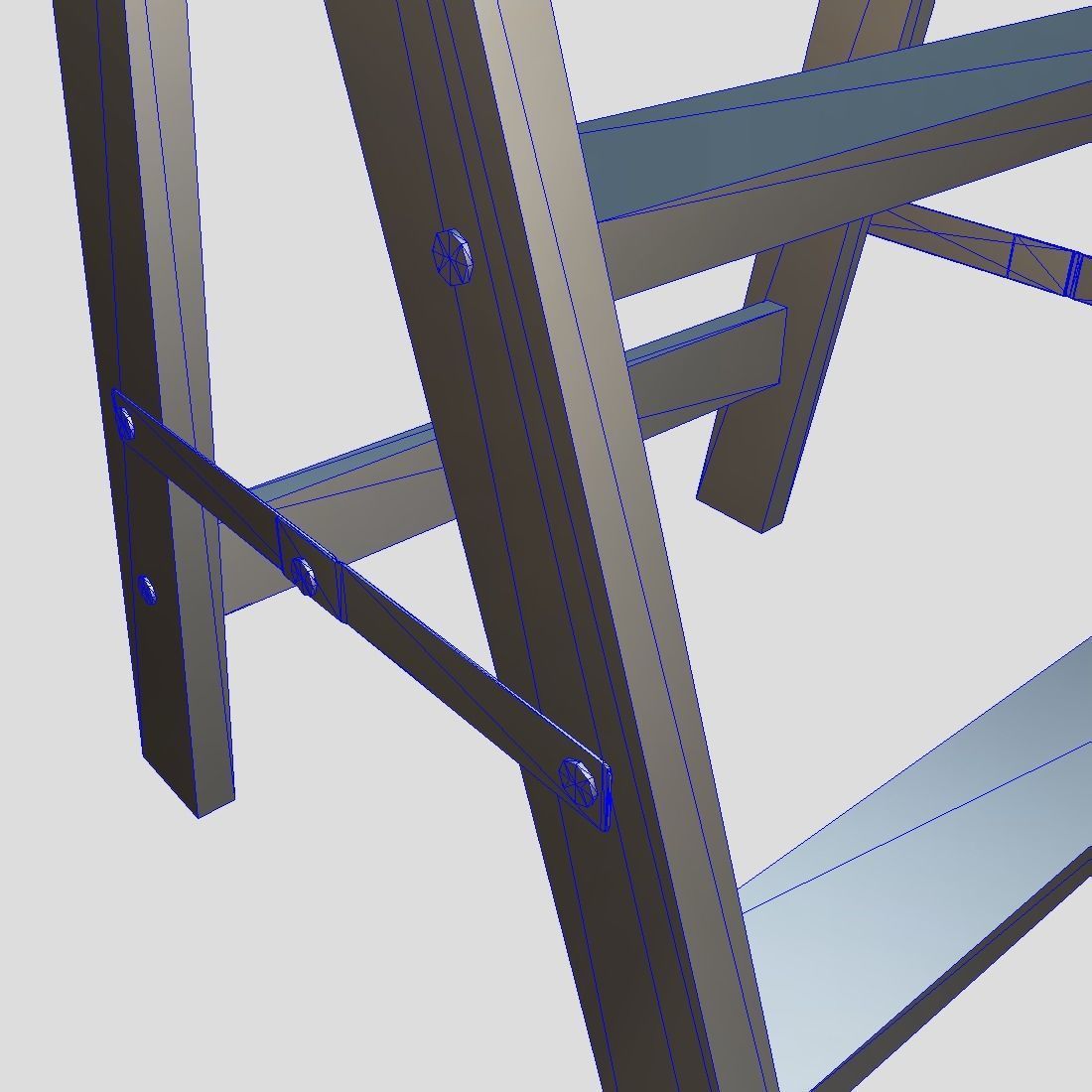 Stepladder step stool Low-poly 3D model_19