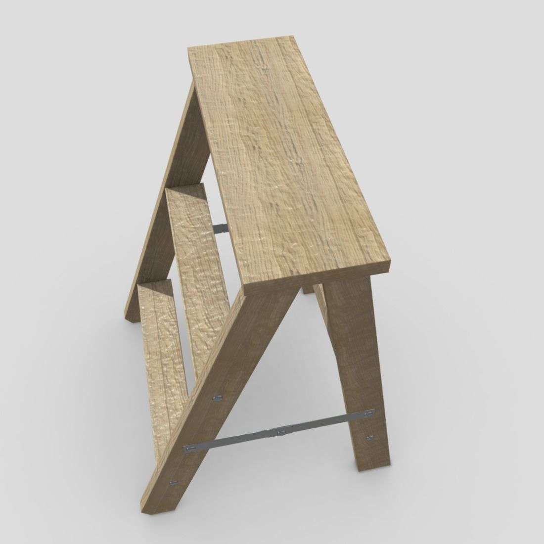 Stepladder step stool Low-poly 3D model_8