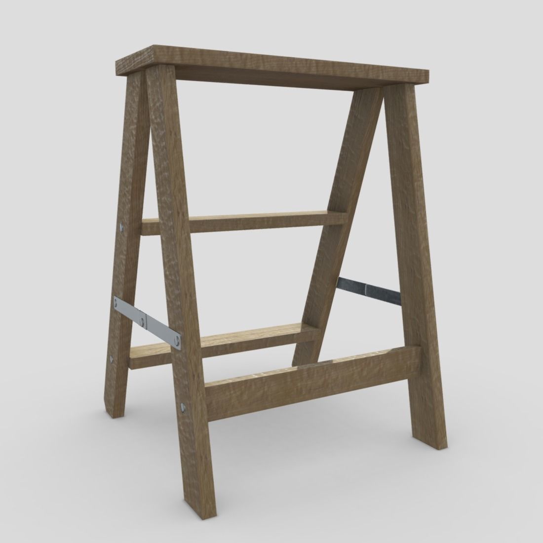 Stepladder step stool Low-poly 3D model_12