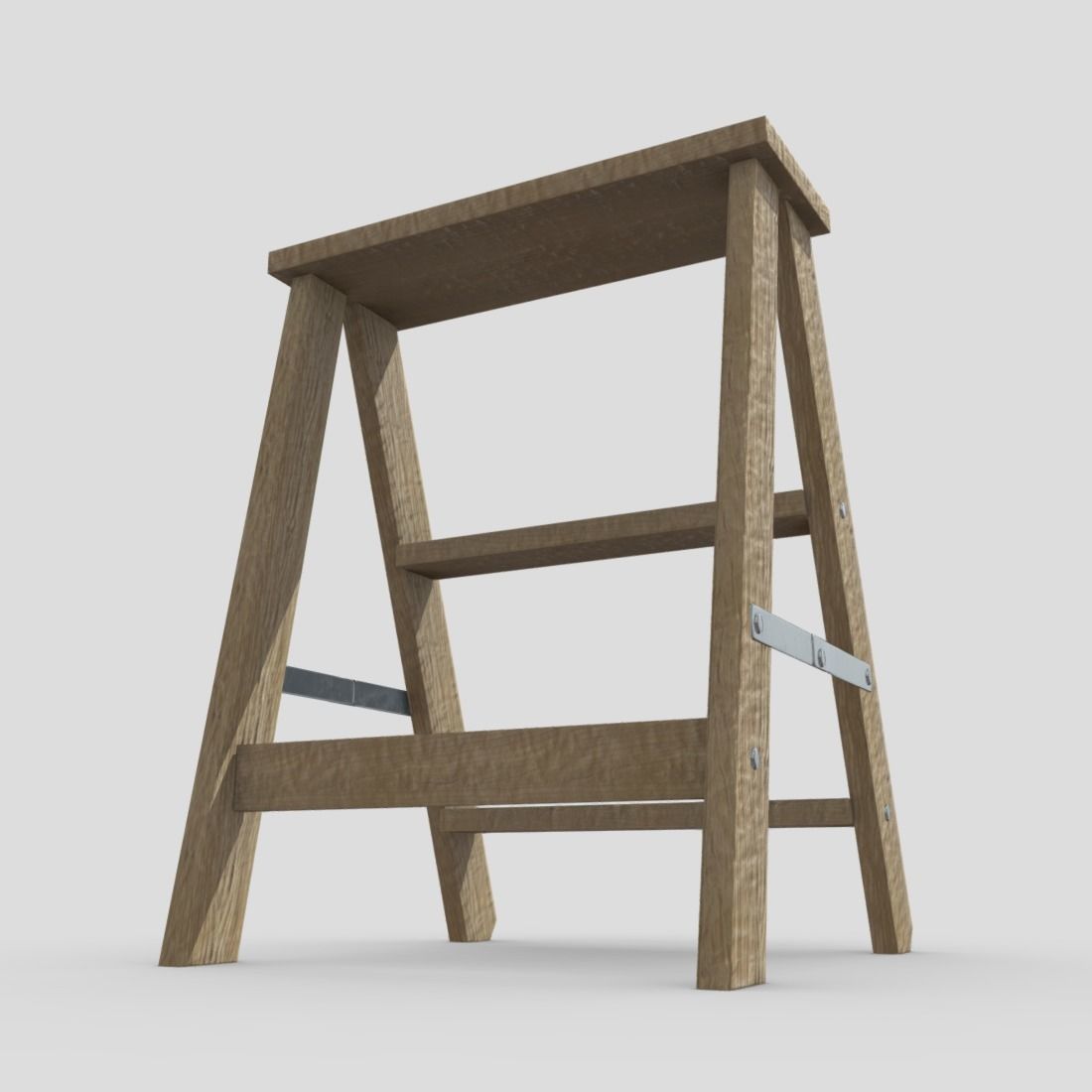 Stepladder step stool Low-poly 3D model_13