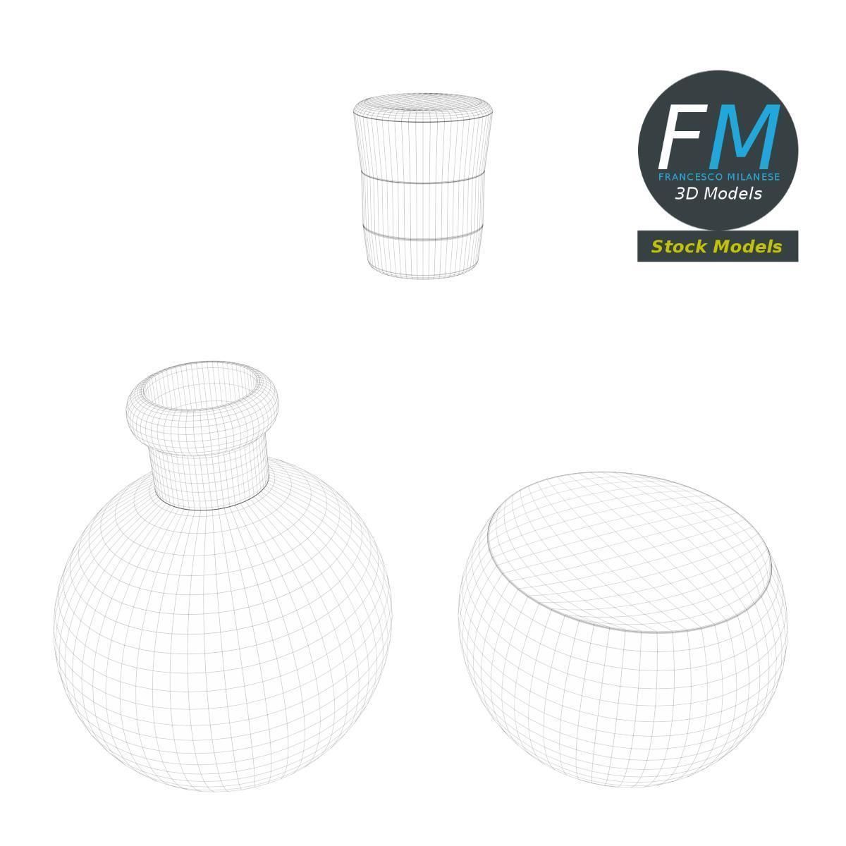 Spherical potion flask 3D model_8