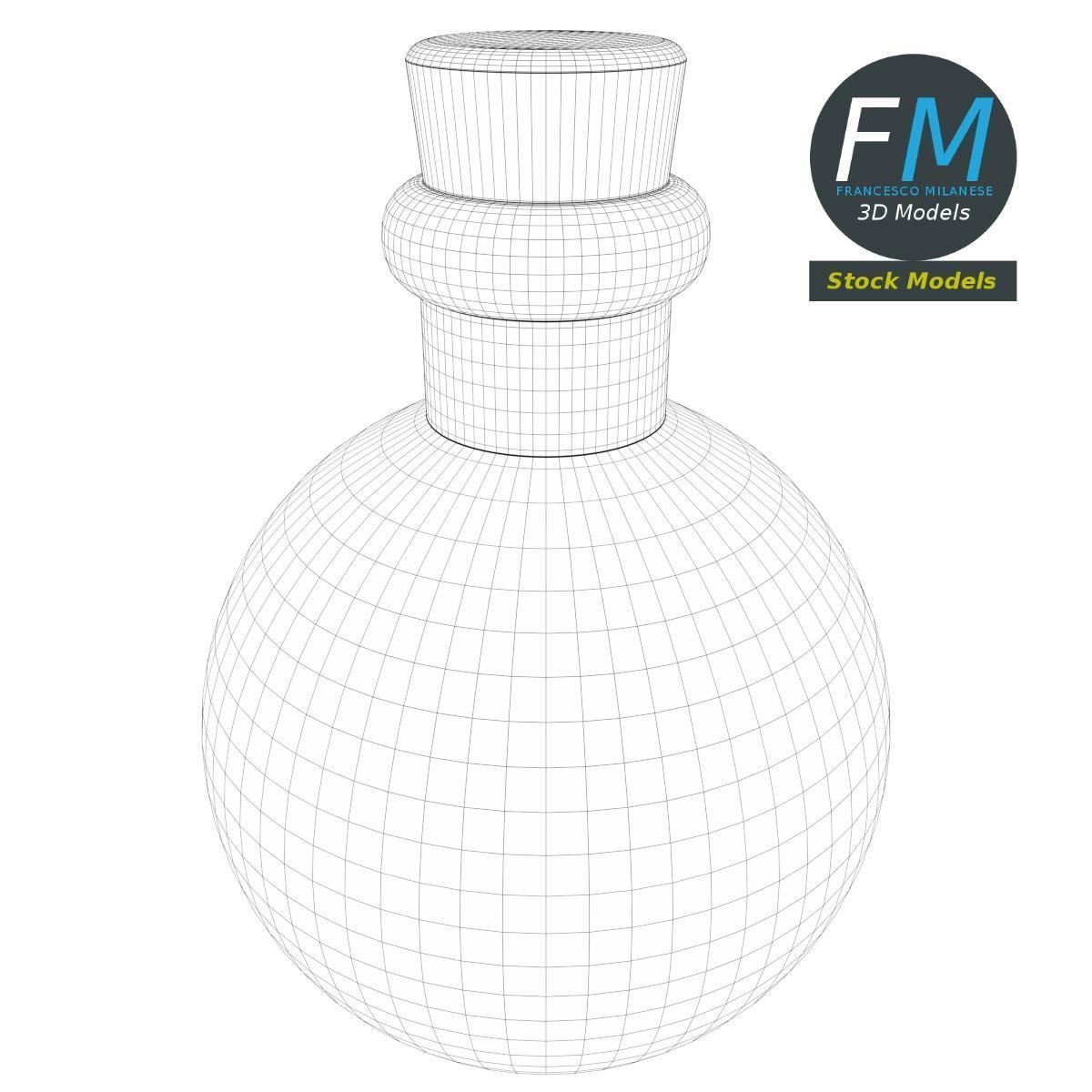 Spherical potion flask 3D model_7