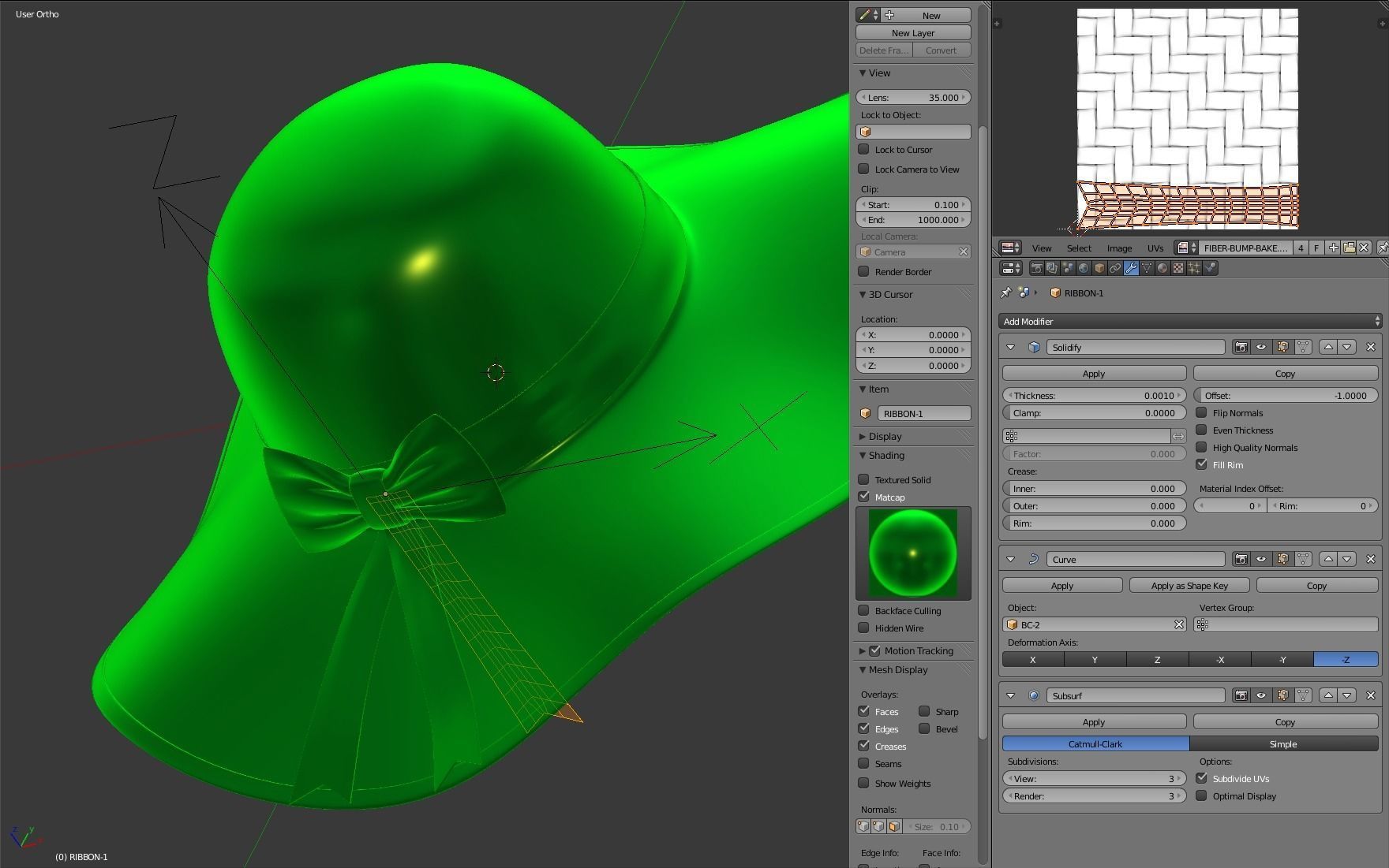 Women Sun Hat 3D model_16