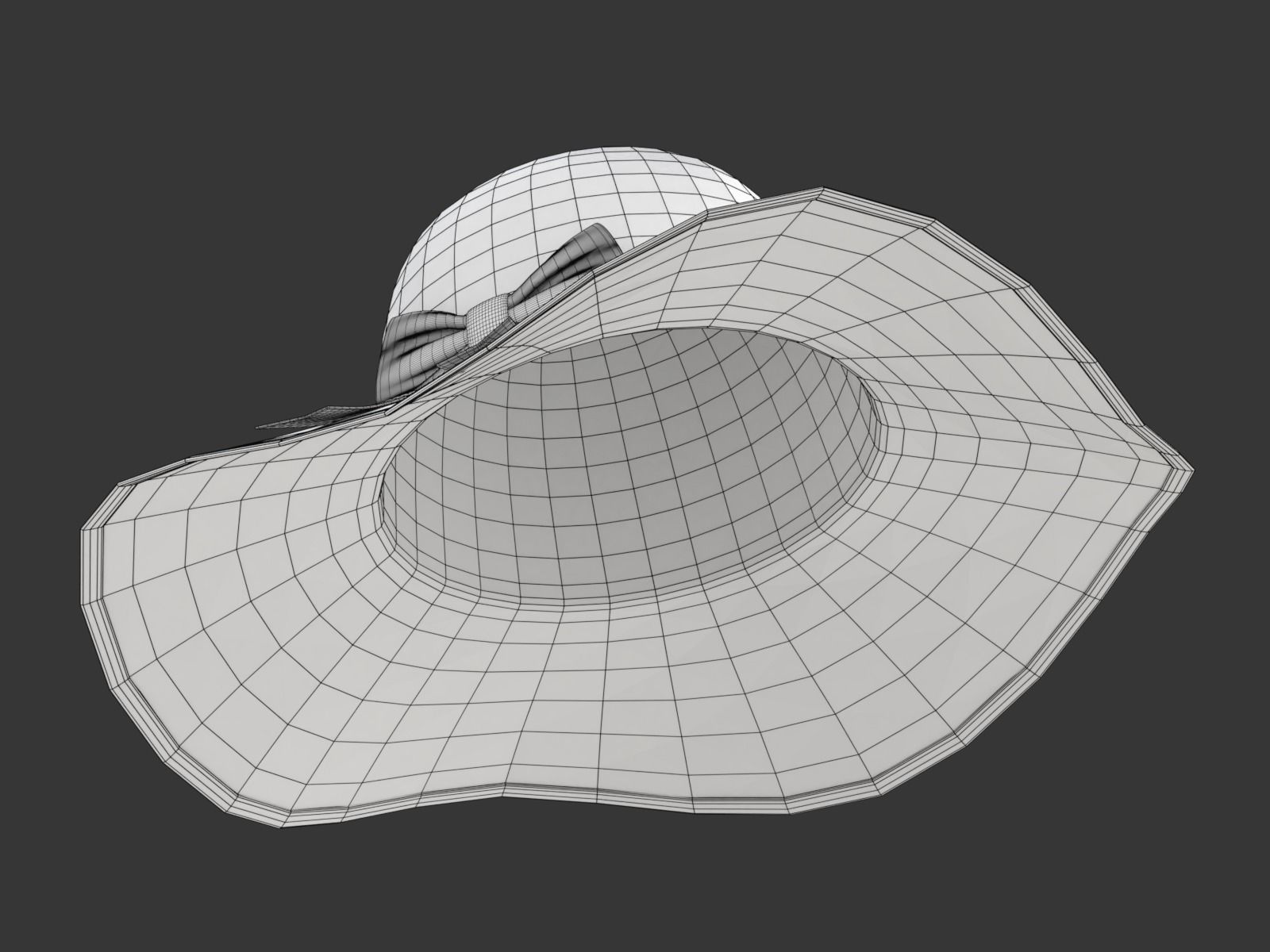 Women Sun Hat 3D model_21