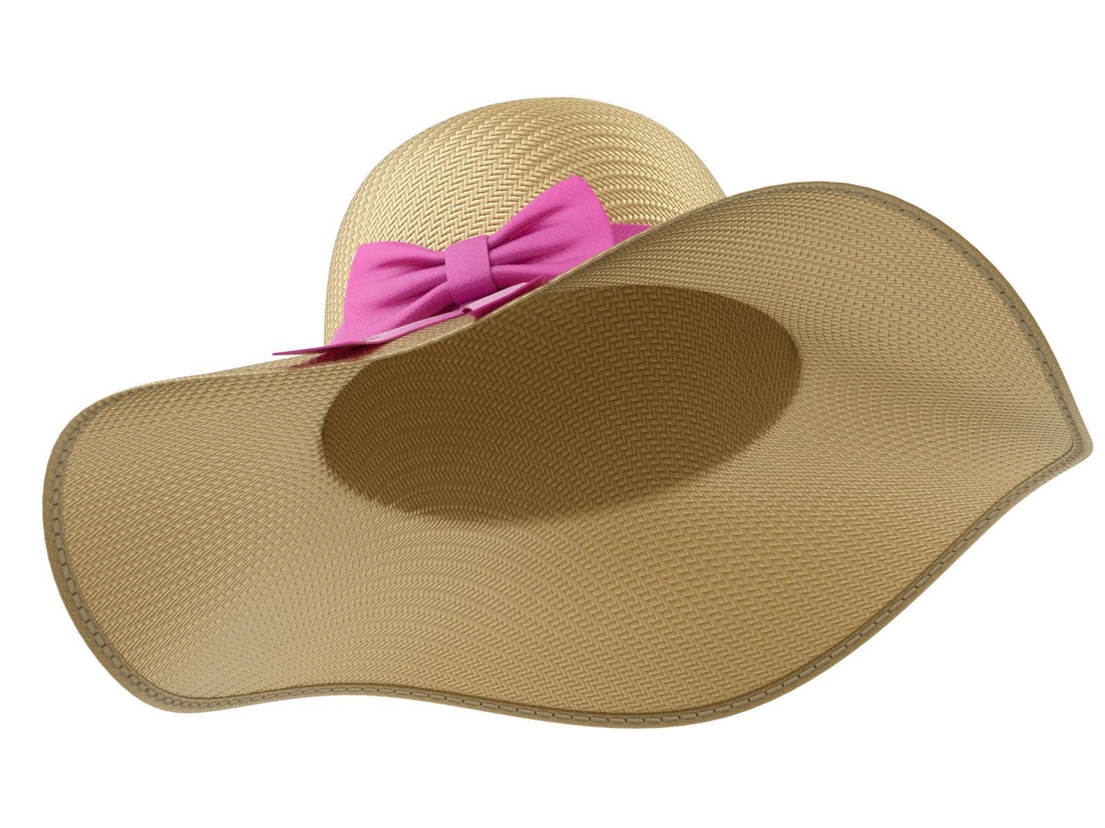 Women Sun Hat 3D model_4