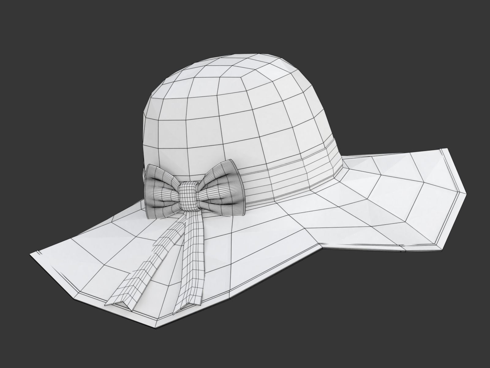 Women Sun Hat 3D model_18