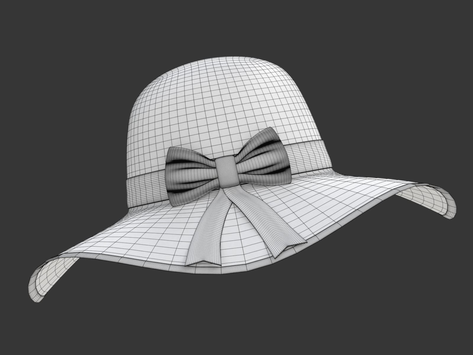 Women Sun Hat 3D model_24