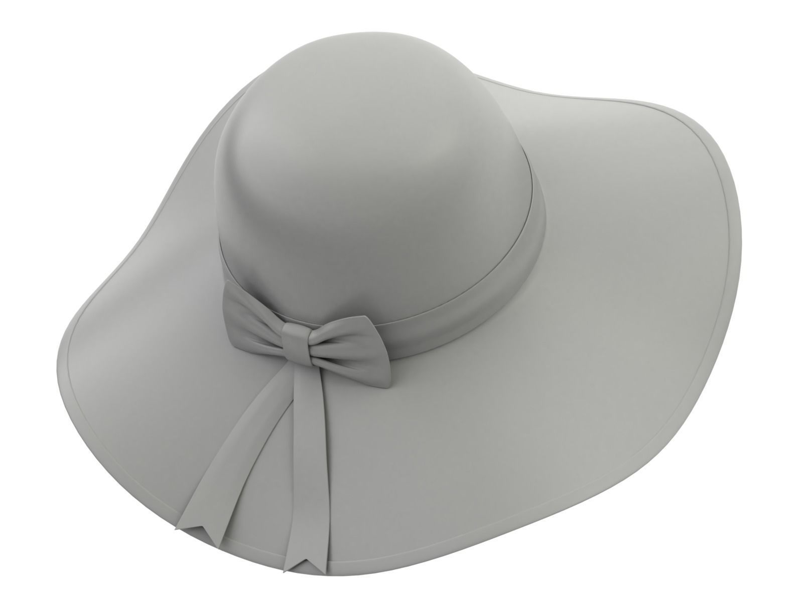 Women Sun Hat 3D model_12