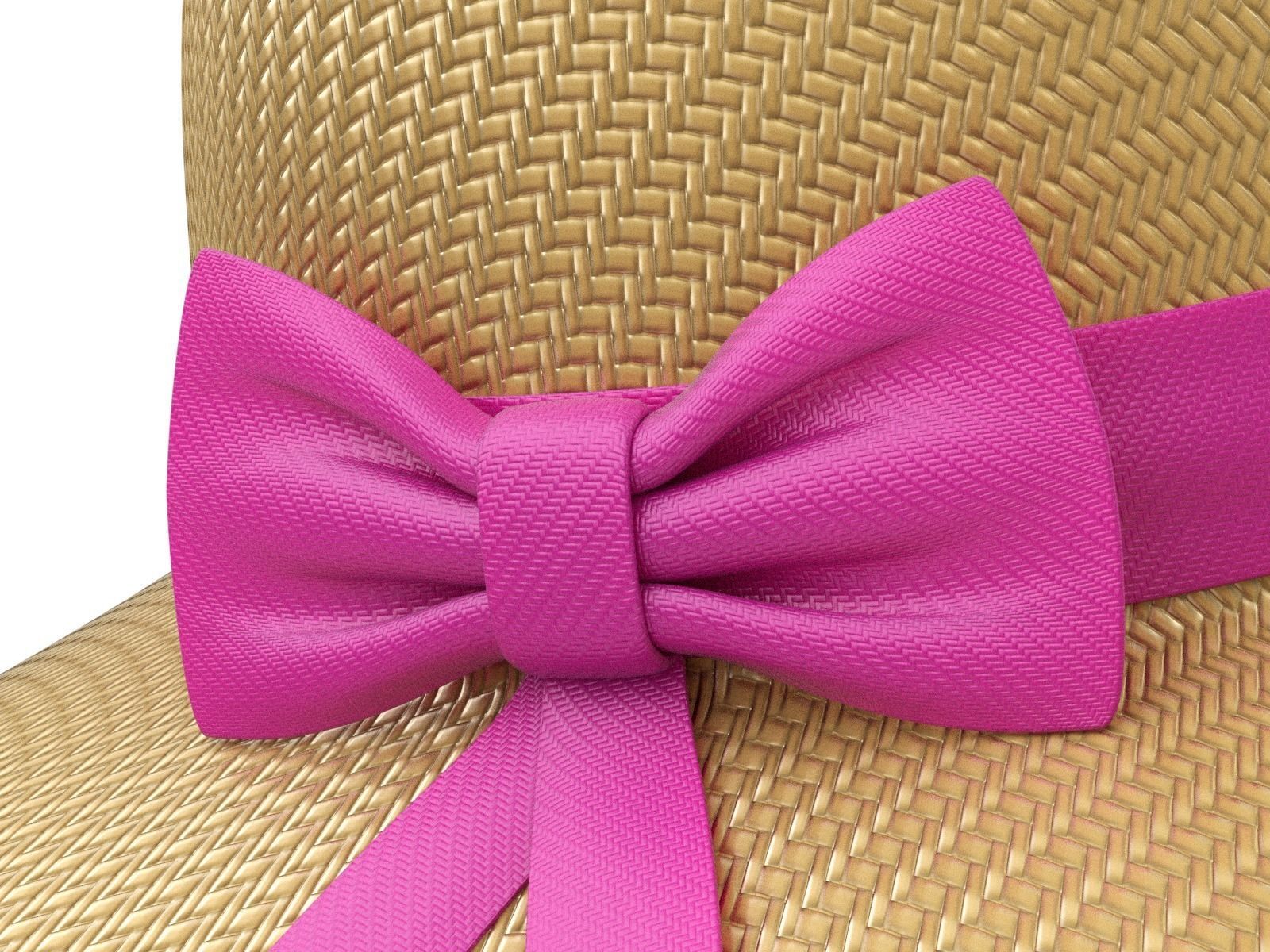 Women Sun Hat 3D model_5