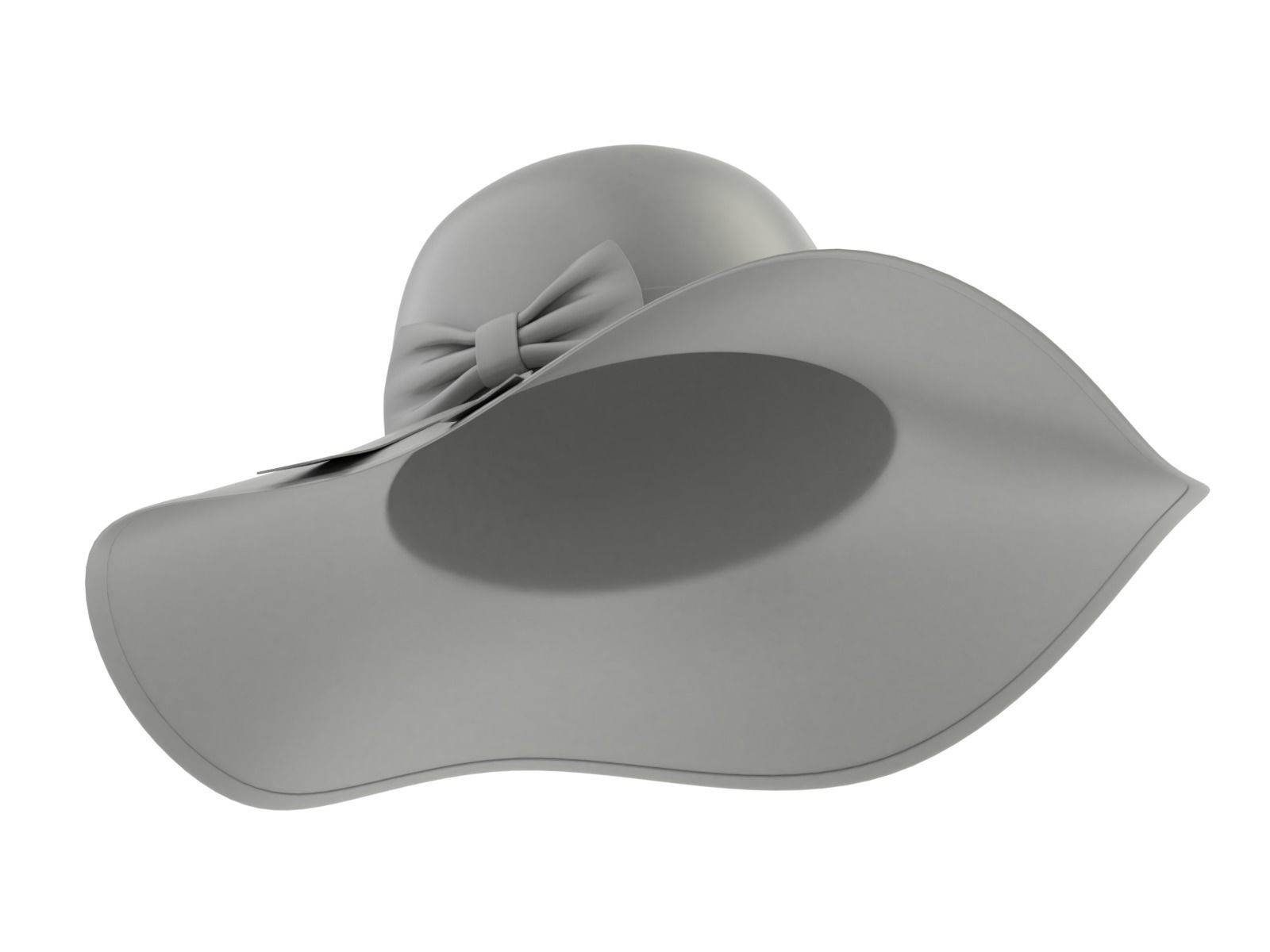 Women Sun Hat 3D model_13