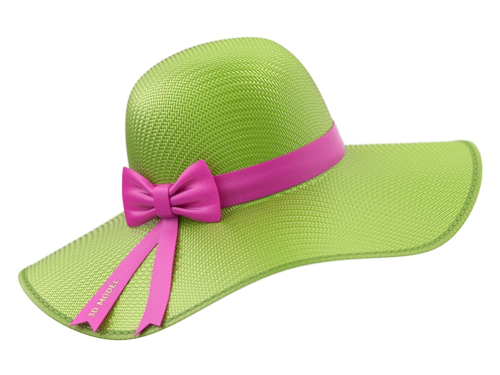 Women Sun Hat 3D model_1