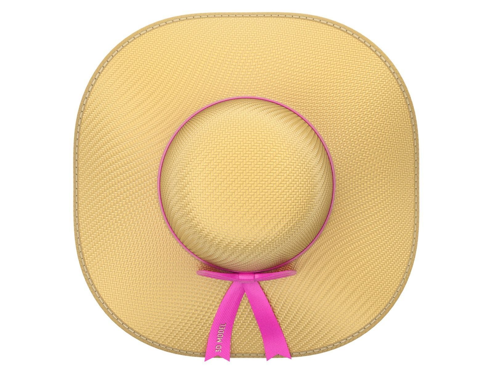 Women Sun Hat 3D model_6