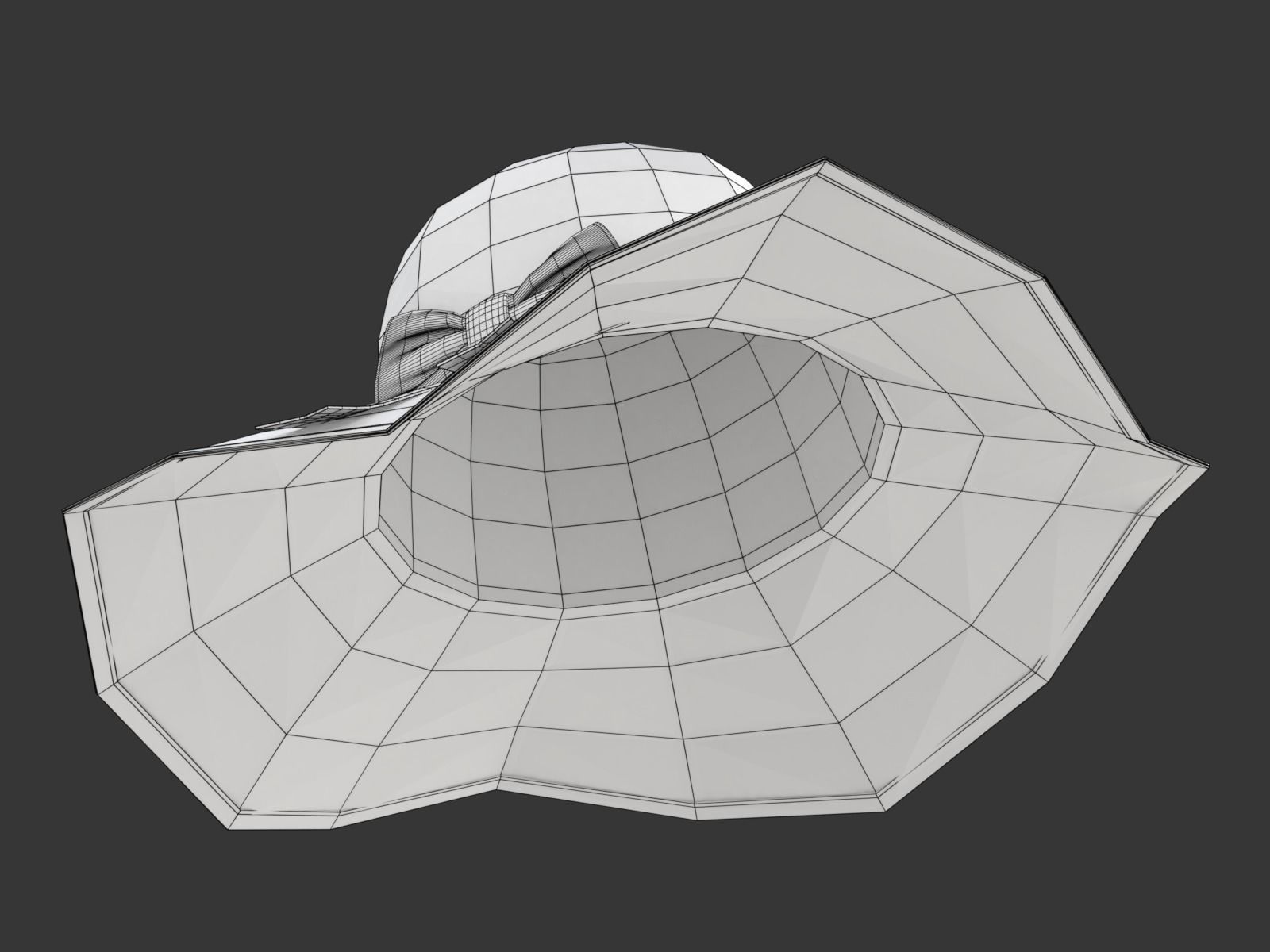 Women Sun Hat 3D model_19